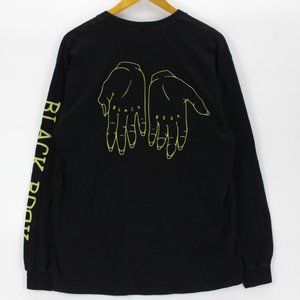 Black Book T-Shirt Men's Black Long Sleeve Pullover Open Hands Graphic Size L